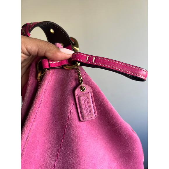Vintage 2004 Coach Pink Suede Shoulder Bag - Picture 7 of 9